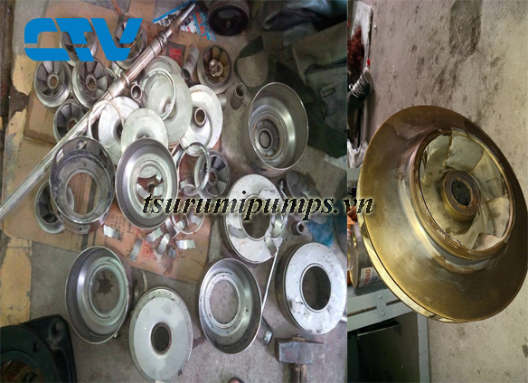 Thay cánh máy bơm chìm nước thải Tsurumi