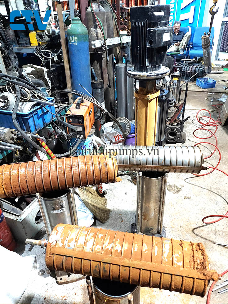 Dịch vụ thay ruột buồng cánh máy bơm đa tầng cánh trục đứng uy tín, chuyên nghiệp